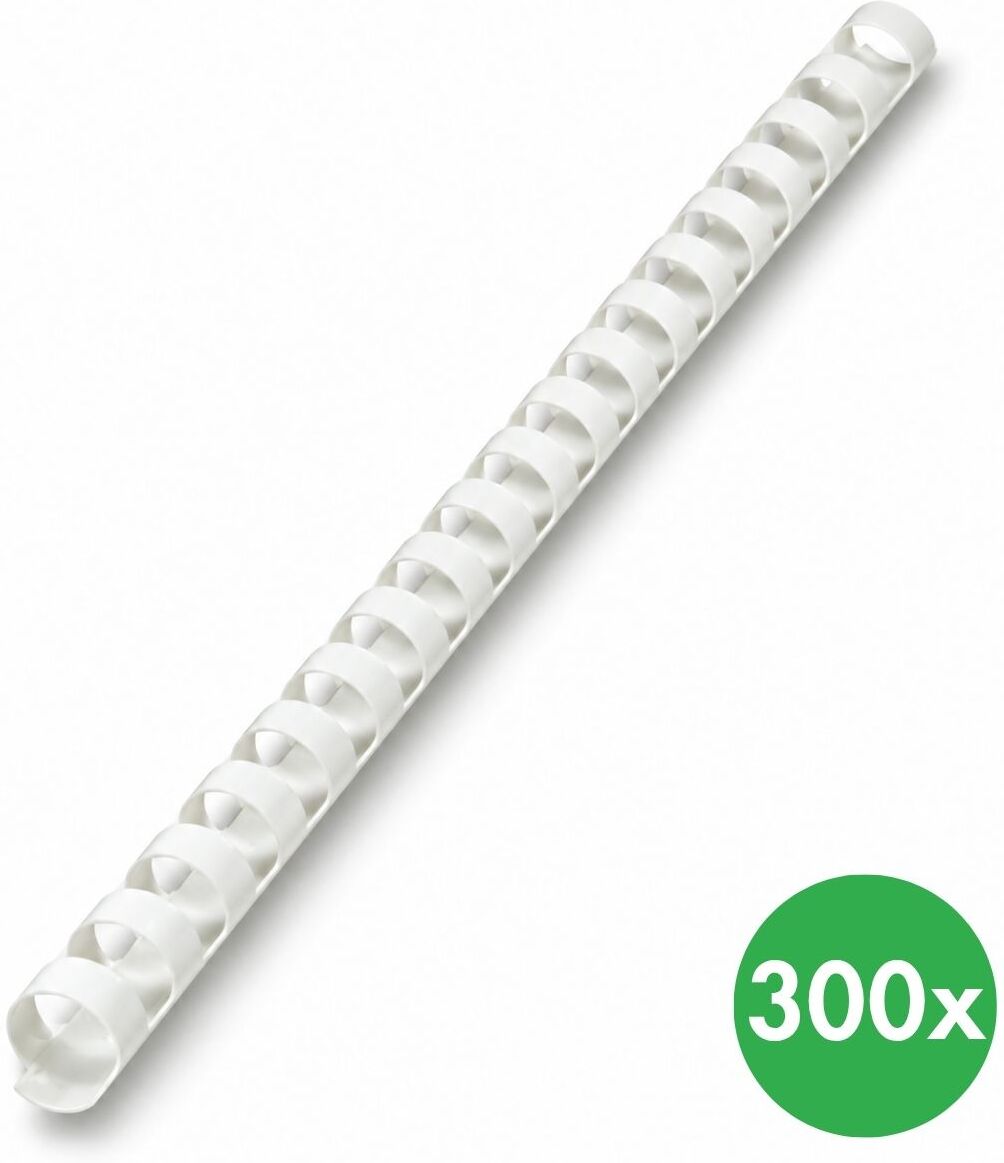 B2B Partner Plastikbinderücken 16 mm, weiß, Packung mit 300 Stück