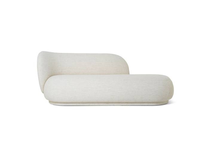 Ferm Living Chaise longue Divan Rico bouclé gauche Blanc cassé
