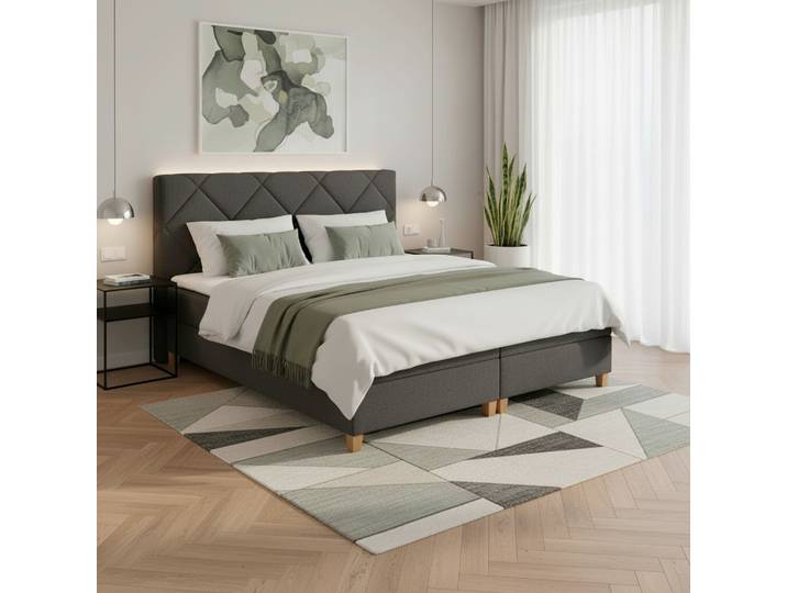 Boxbett Marcello Grau ca. 180x200 cm mit Topper