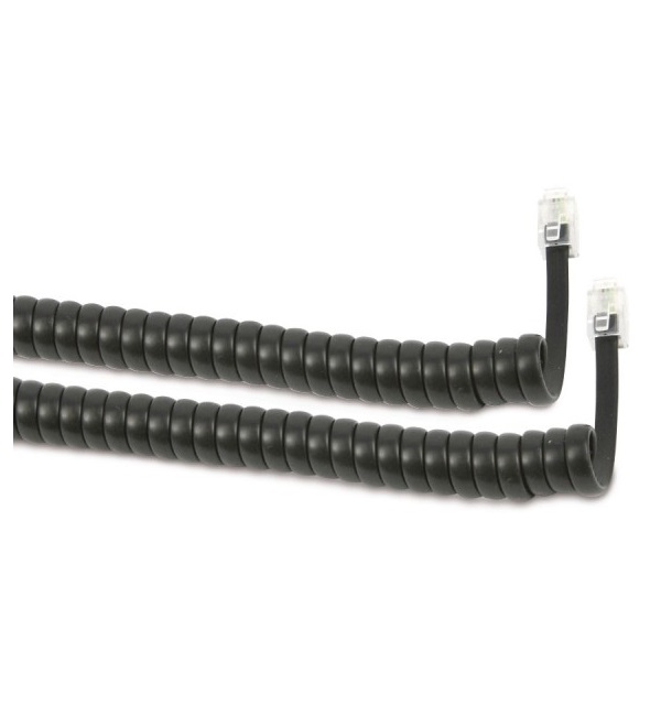 ShiverPeaks Hörerkabel gewendelt 2 m Western/Western 4/4 schw (TC 70133 / 50270)