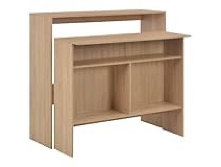 Helloshop26 Table Haute Mange Debout Bar bistrot avec 2 Dessus de Table chêne 130 cm Marron 0902038