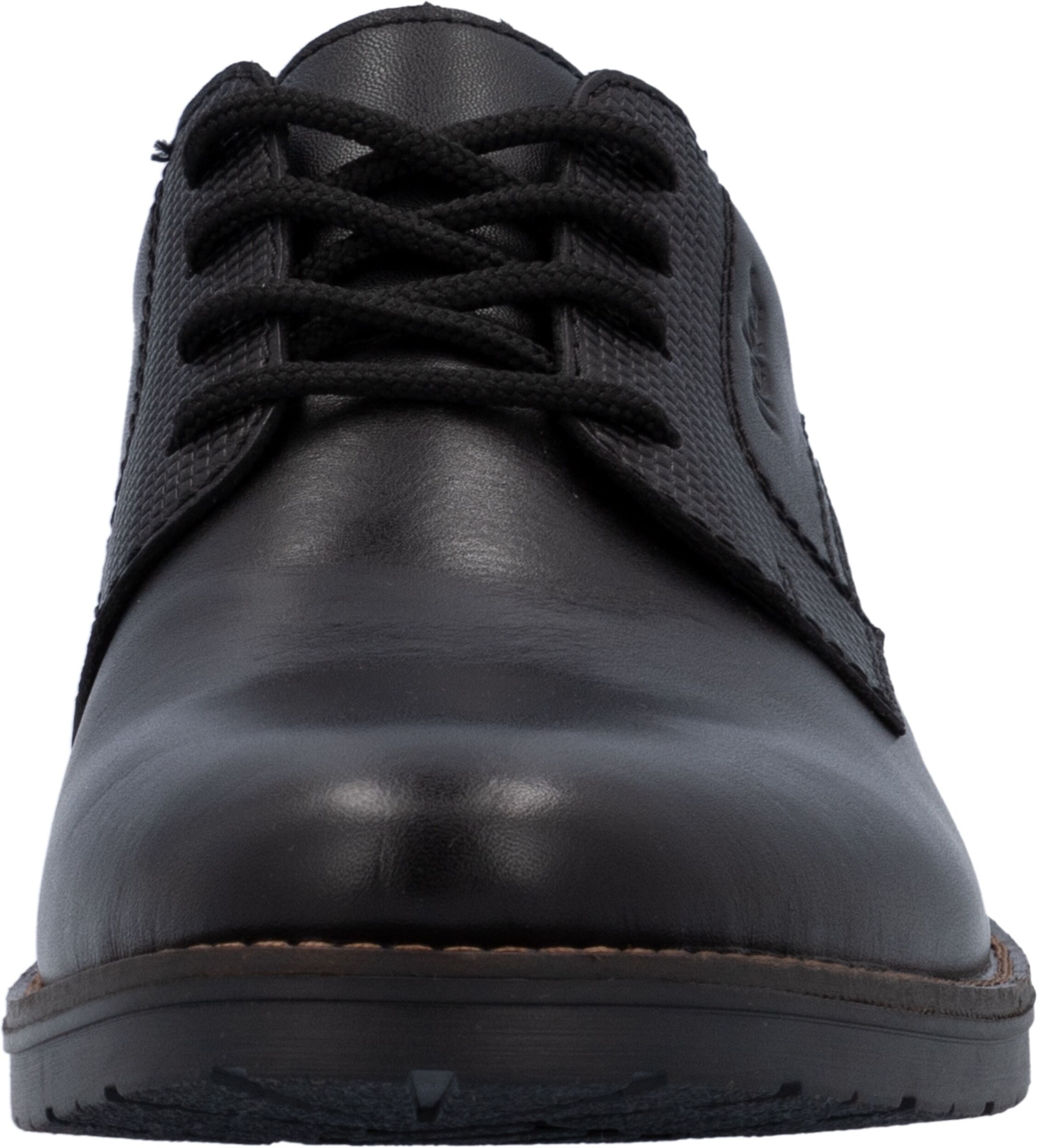 Schnürschuh RIEKER, Herren, Gr. 43, schwarz, Leder, Schuhe Schnürschuh, mit dezentem Logoschriftzug, Freizeitschuh, Halbschuh, Schnürschuh schwarz 43