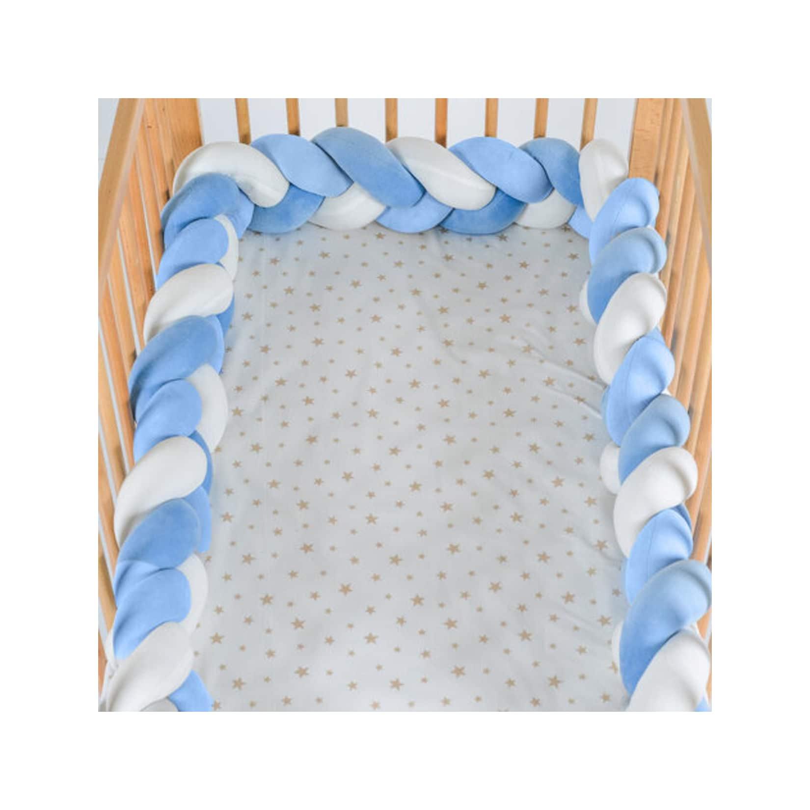 Cangaroo Bettnestchen Braidy geflochten, Bettumrandung 220 x 13 x 3,5 cm blau weiß