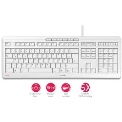 CHERRY Stream Keyboard 2019 weiß-grau, USB, DE