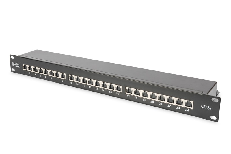 Digitus Patch Panel 48,3cm 19Zoll 24Port Cat6 geschirmt schwarz DN-91624S-EA-B