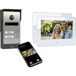 m-e modern-electronics ALL-V20S-M7W-IPS Video-Türsprechanlage WLAN, 2-Draht Edelstahl, Weiß 41501