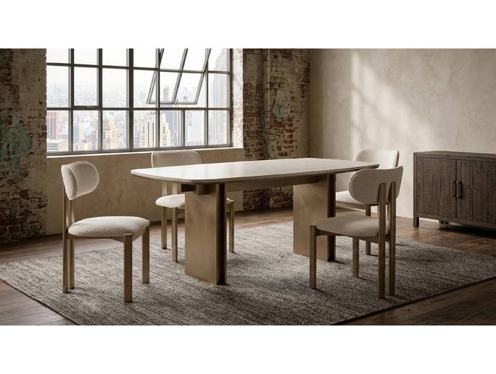 JVmoebel Essgruppe Esszimmer Set Esstisch 4х Stühle Modern Beige Elegant Vielseitig Edel, (5-tlg), Made in Europa