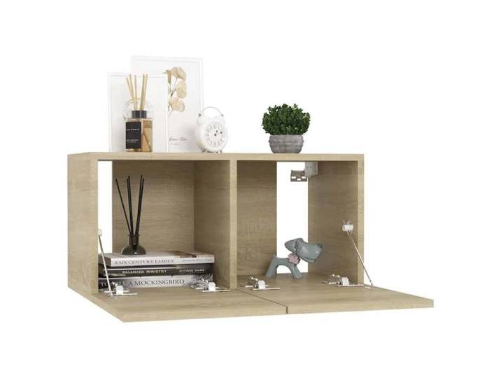 Meubles TV suspendus 3 pièces - Matériau stable et durable - Chêne sonoma 60x30x30 cm QCnV6L