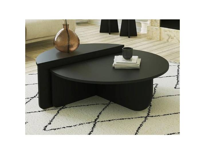Lot de 2 tables basses - Noir - ALOEVA