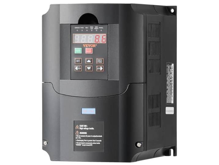 VEVOR Frequentiedimmer, 7,5 kW, variabele frequentieaandrijving, 35 A, eenfasige of driefasige ingang 40-60 Hz naar driefasige uitgang 0-400 Hz VFD voor CNC-spindelmotor snelheidsregeling