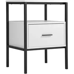 Home Nature Wohnkonzept Nachttisch modern Schublade Schlafzimmer Kommode Beistelltisch 48 cm Holzoptik Metall