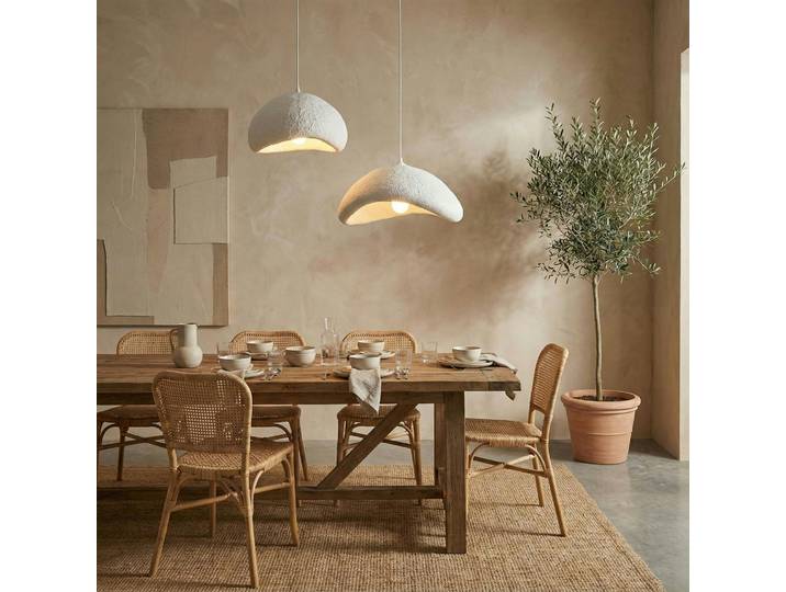 Suspension blanche wabi-sabi 2 abat-jour 70 cm NOXIS