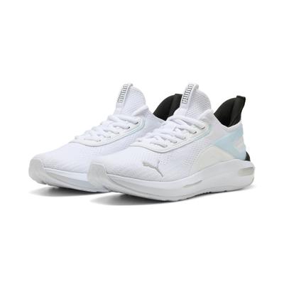 Slip-On Sneaker PUMA "SOFTRIDE ENZO 5 HYPE", Damen, Gr. 43, Textil, weiß (puma weiß, puma silber, puma schwarz), Schuhe, leicht profilierte Gummi-Laufsohle, nicht herausnehmbare Innensohle