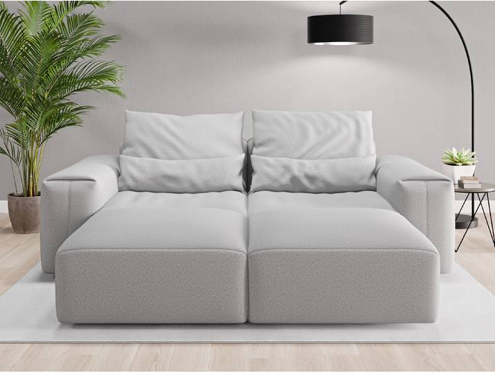 Loveseat Denver - Grau (Lichtgrau) - Softwolle