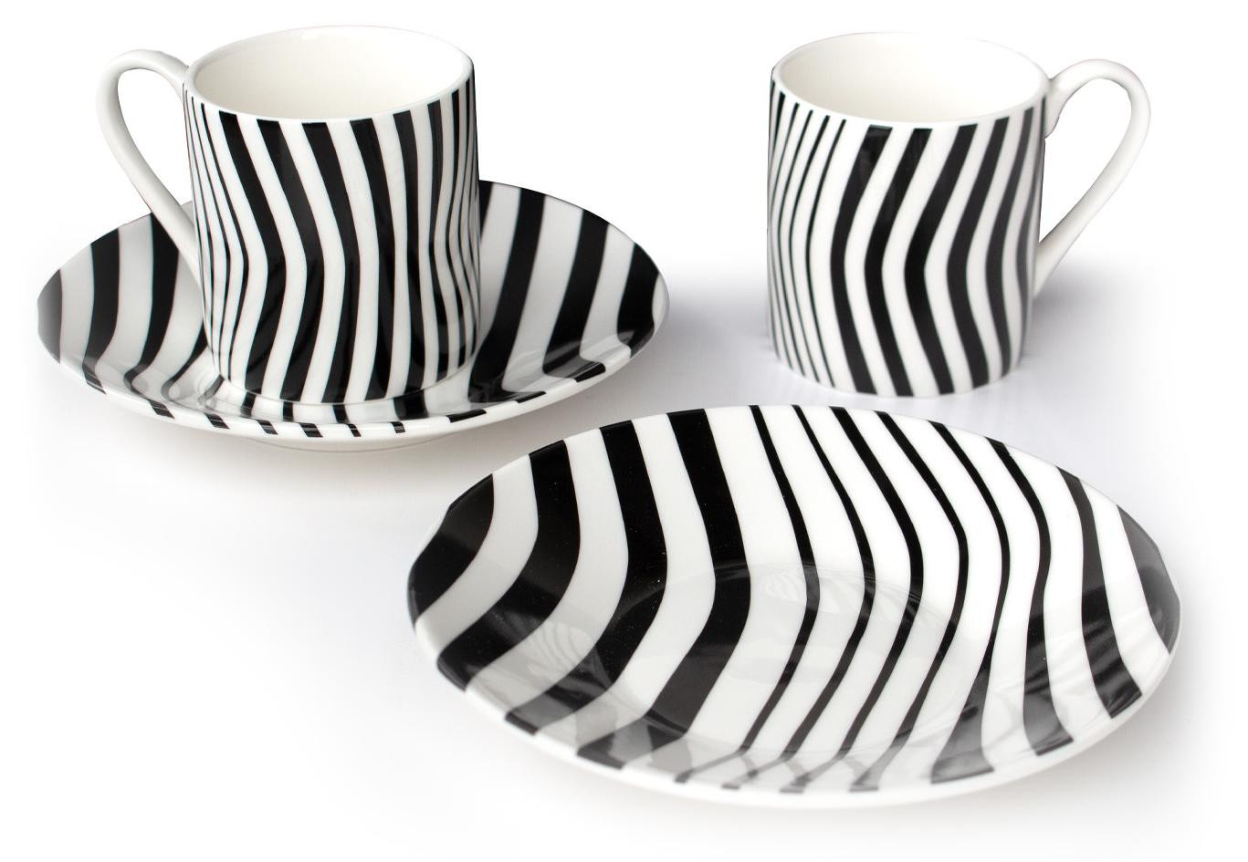 Museumwebshop Koffieset met optisch patroon