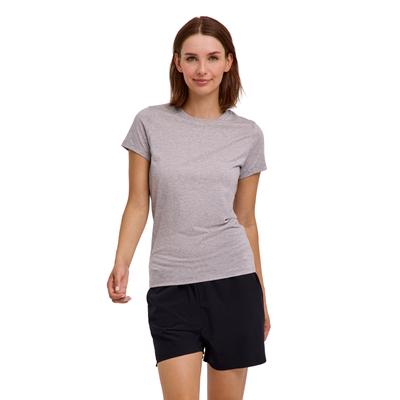 T-Shirt FALKE "FALKE T-Shirt", Damen, Gr. M, grau (grau, heather (3757)), Shirts T-Shirt