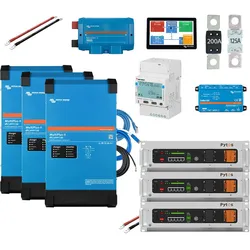 HUSATECH PowerSet 3 Phasig mit Victron MultiPlus II 48/3000/35-32 und 15,3 kWh Pytes E-Box V5° LFP-Batterie
