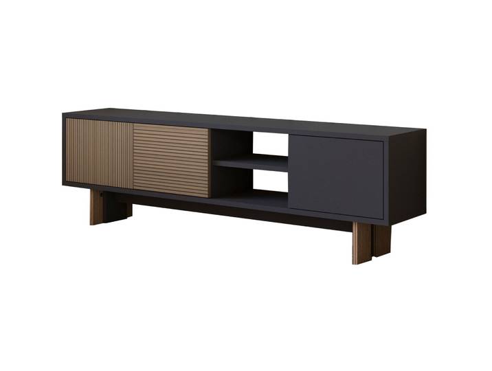 TV-Möbel Georis Eiche/Anthrazit Holzwerkwerkstoff B 150 cm