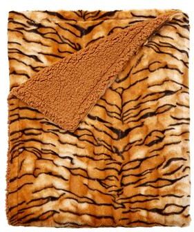 Faux Fur Animal Print Throw by BrylaneHome in Tiger Print Blanket