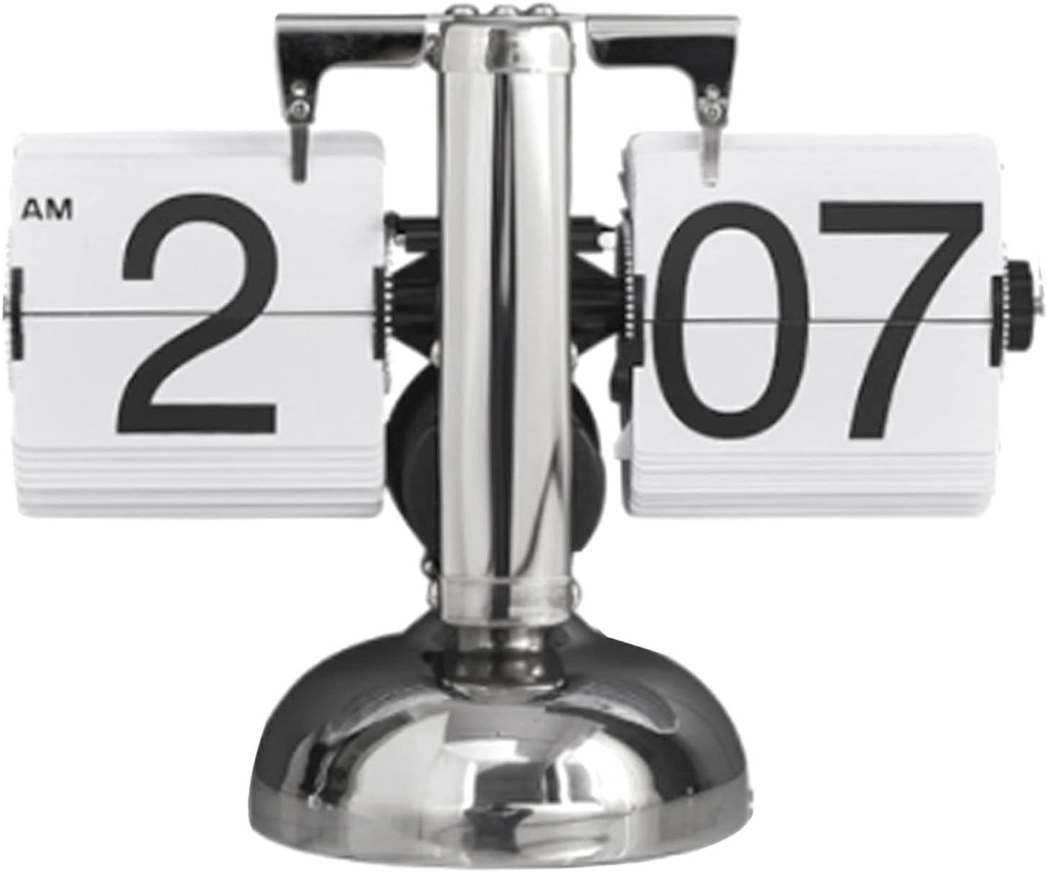 Retro minimalistische mechanische flip bureauklok wit