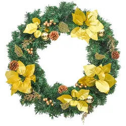 vidaXL Weihnachtskranz mit LED-Lichtern Grün 60 cm PVC