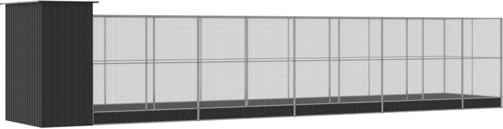 vidaXL Volière avec extension argenté 1037x203x216 cm acier