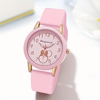 Fabled Fashion Studio Vibrant Candy Color Women Silicone Quartz Watch pink
