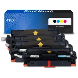 Toner kompatibel mit HP 410X (CF410X) - 4-farbig - Hohe Kapazität - Multipack