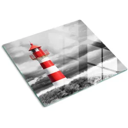 GLASPLATTE 60x52 cm Leuchtturm