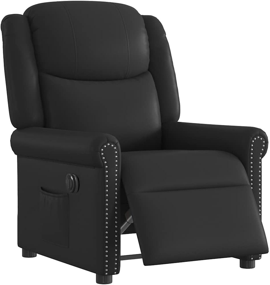 vidaXL Fauteuil inclinable électrique Noir brillant Similicuir
