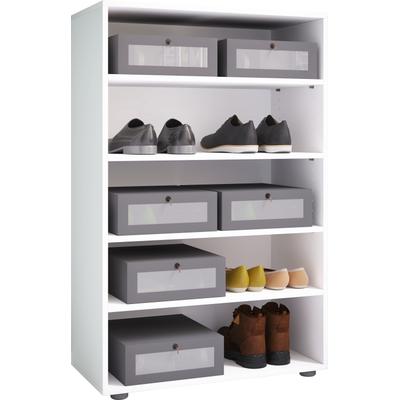 Schuhschrank VCM "XXL Holz Großer Schuhschrank Schuhregal Lona 5", weiß, B:70cm T:37cm, Obermaterial: 100% Holz Wood., Schränke, Schuhschrank