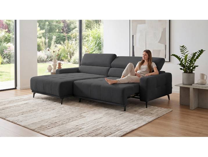 Ecksofa Moon mit motor. Sitzvorzug und Kopfteilverstellung