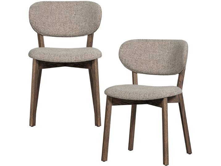 WOOOD Udar Eetkamerstoelen Houten Frame - Donkerbruin - Set van 2