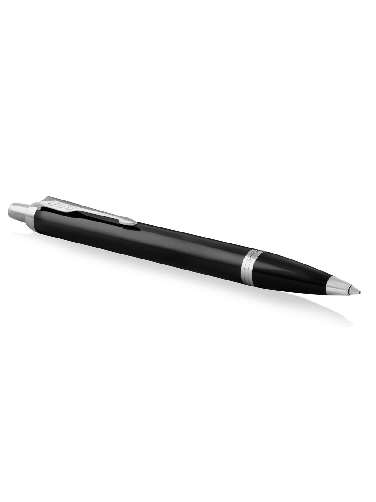 Parker IM Kugelschreiber | Schwarze Lackierung mit Chromzierteilen | Mittlere Spitze | Blau | Geschenkbox