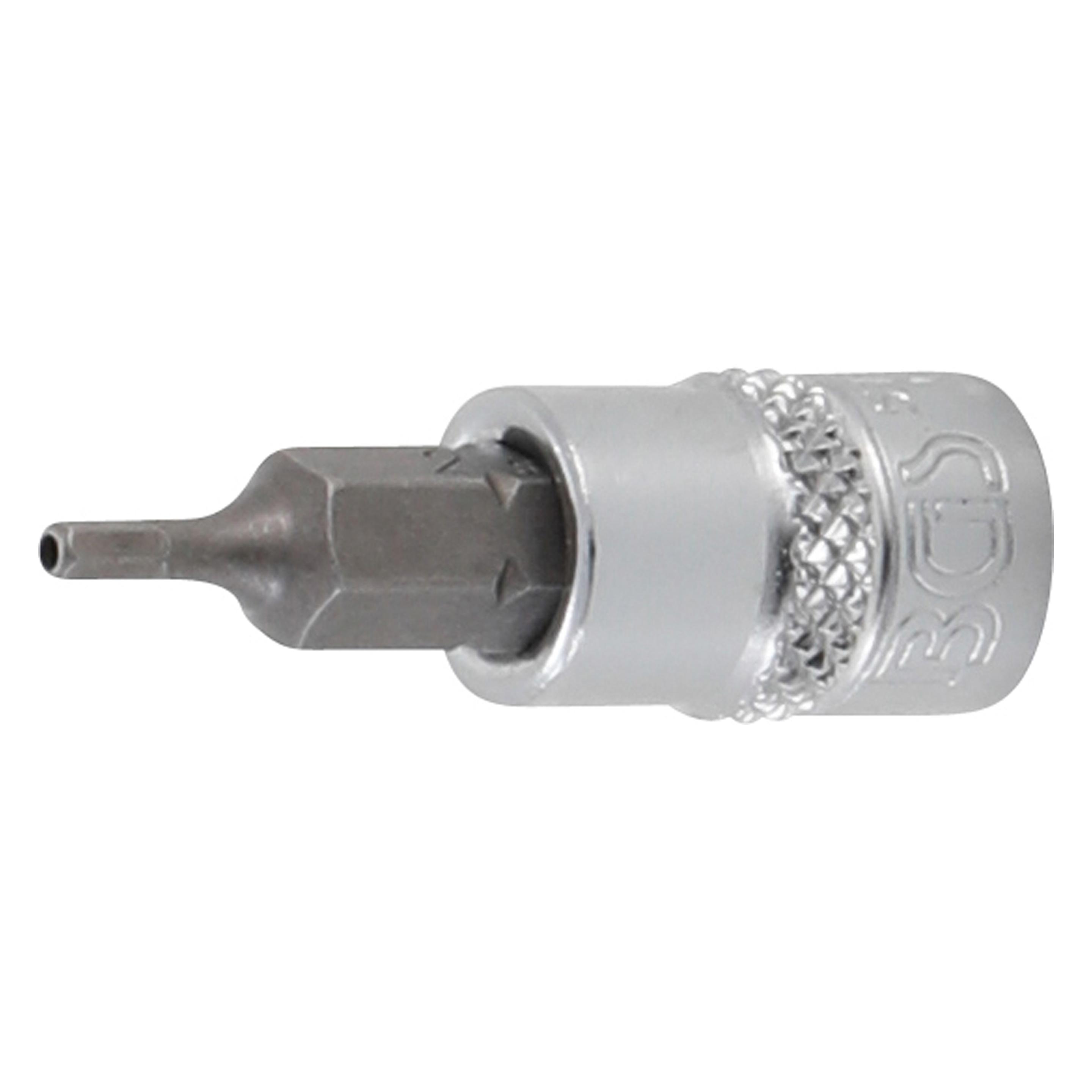 BGS Bit-Einsatz | Antrieb Innenvierkant 6,3 mm (1/4") | Innensechskant mit Bohrung 2 mm (5156-2)