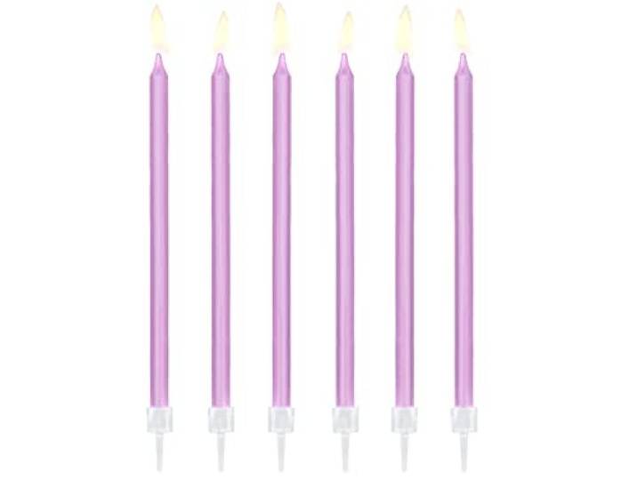 PartyDeco verjaardag, gladde taartkaarsen, lichtpaars, taartdecoraties, muffintoppers, verjaardagstaarten, bruiloft, jubileum, kaarsen voor volwassenen en kinderen