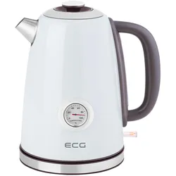 ECG RK 1700 Magnifica Intenso Electric kettle, 1.7L, Stainless steel, Wasserkocher, Weiss