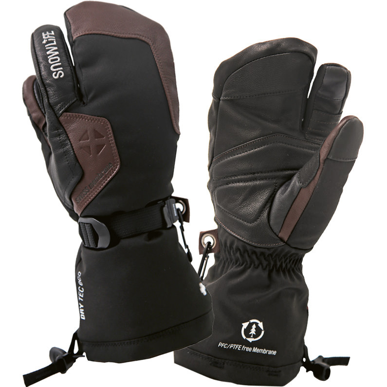 Snowlife Herren 3 Finger CAPRICORN DT ECO black/brown - XL = 10