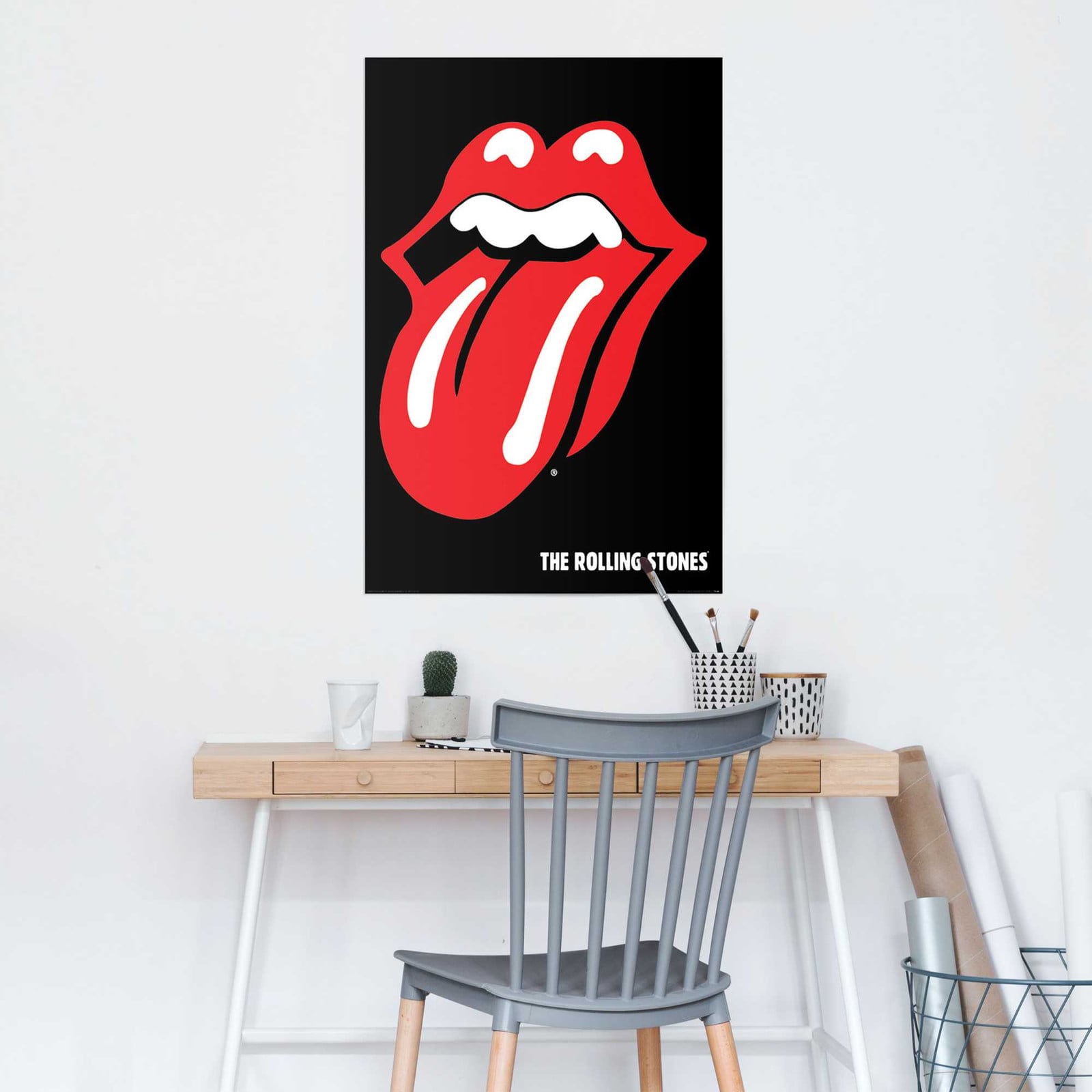 home24 Rolling Stones Poster, zwart, papier, 61 x 92 cm
