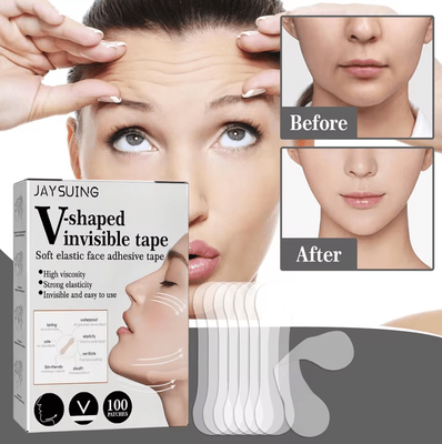 Inspire Curations Invisible Face Lifting Tape Facial Contouring Adhesive Strips For Forehead And Neck 100pcs(1box)