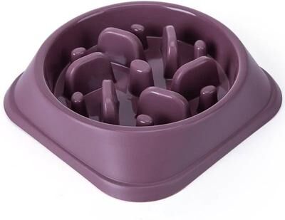 Inspired Finds Slow Feed Non Slip Puzzle Dog Bowl For Healthy Eating purple