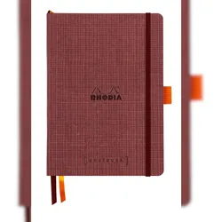 Rhodia Kollektion Orange Botanik, Goalbook A5 mit flexiblem Einband, 120 Blatt dot, elfenbein 90g, Kunstleder - Amaranth 120035C