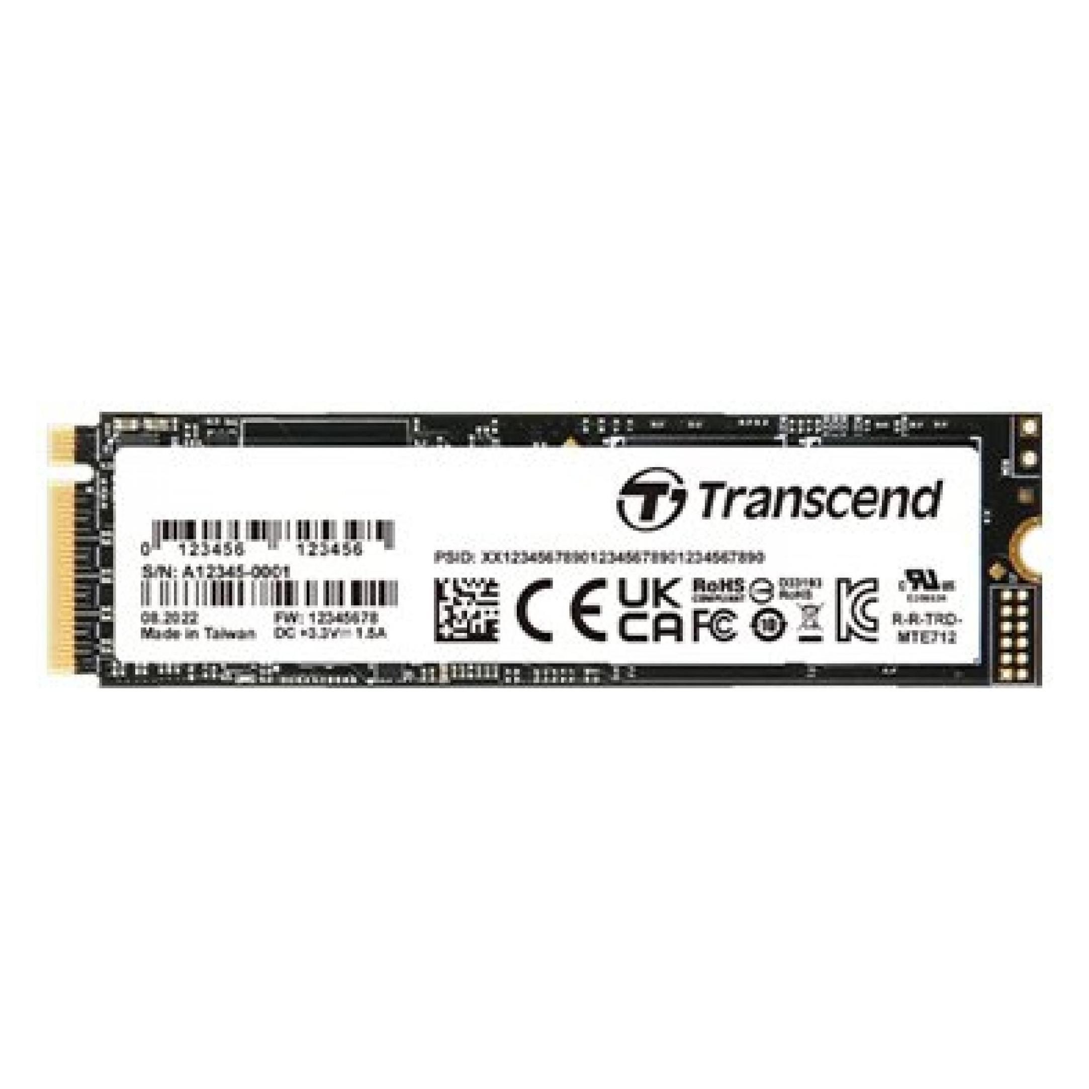 Transcend 512GB M.2 2280 PCIe Gen4x4 NVMe 3D TLC B (512 GB, M.2, M.2 2280) (TS512GMTE712A)