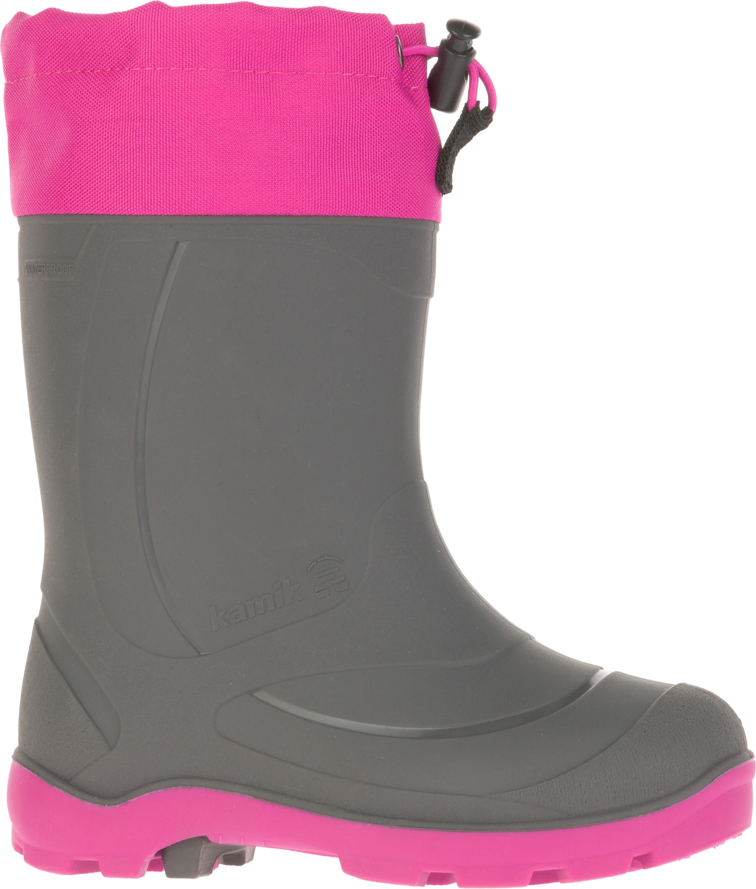 Gummistiefel KAMIK "SNOBUSTERB", Jungen, Gr. 25, grau (charcoal, mag), Synthetik, Schuhe Gummistiefel, gefüttert, wärmend charcoal, mag 25