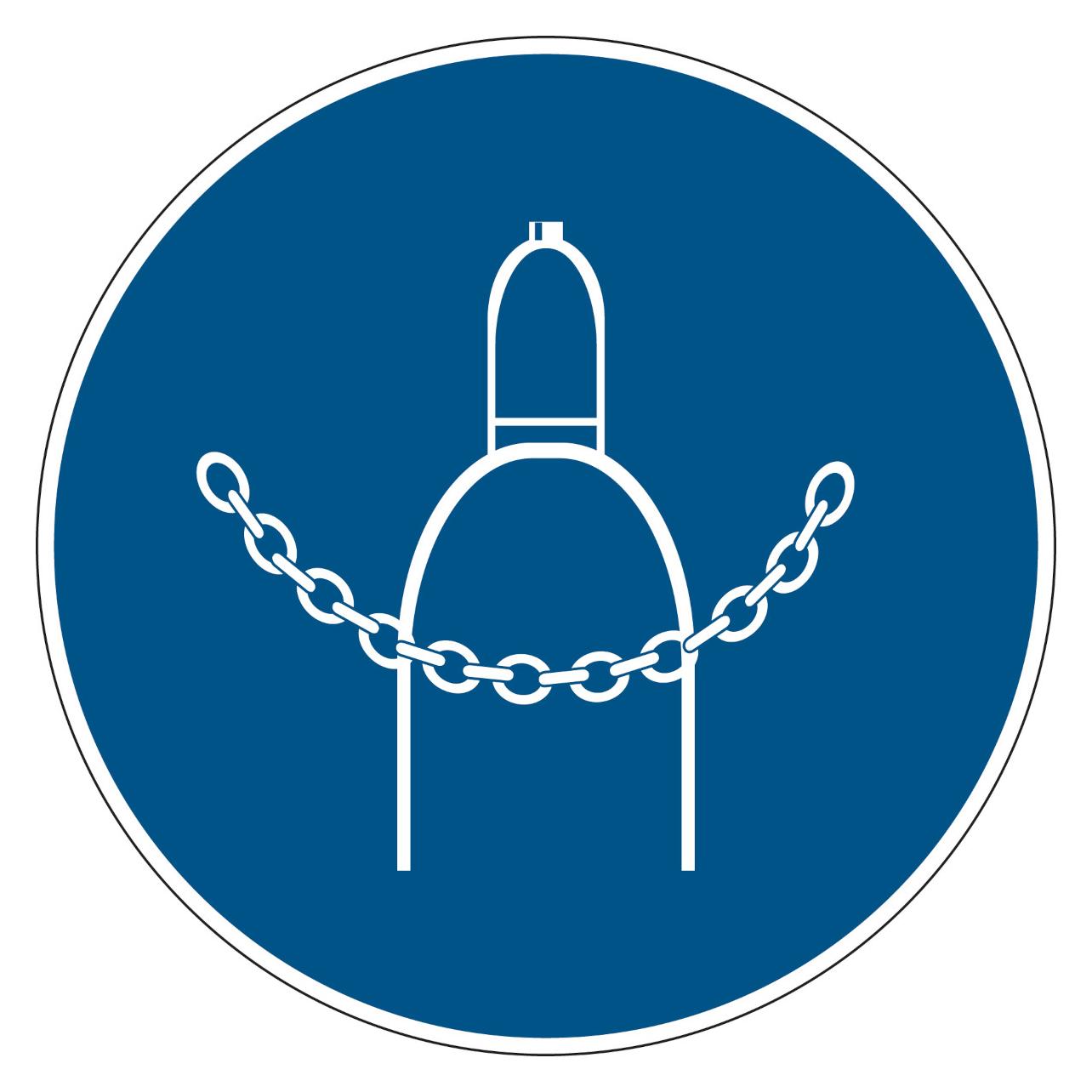 Brady PIC 604-DIA 100-B7527, Gebotsschilder - Druckgasflasche durch Kette sichern (222694)