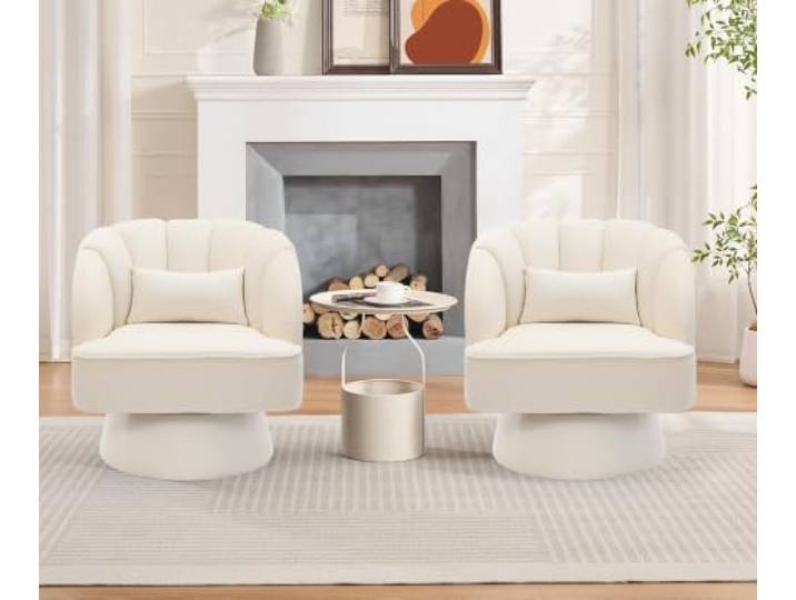 Loungesessel Wohnzimmer 360° Drehbarer Sessel, Relaxsessel Mit Armlehnen Samt Sessel Mit Rückenlehne, Übergroßer Gepolsterter Sitz Für Schlafzimmer Büro Lesesaal