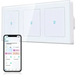 CURRYSMARTER 1Fach 1Weg WLAN Smart Lichtschalter 10A-3Fach