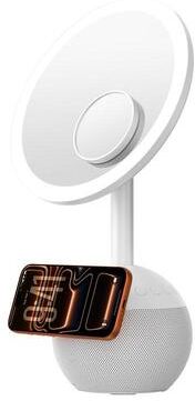 Inspired Deals 4 In 1 Magnetic Makeup Mirror With Bluetooth Speaker 15W Wireless Charging Vanity Mirror white