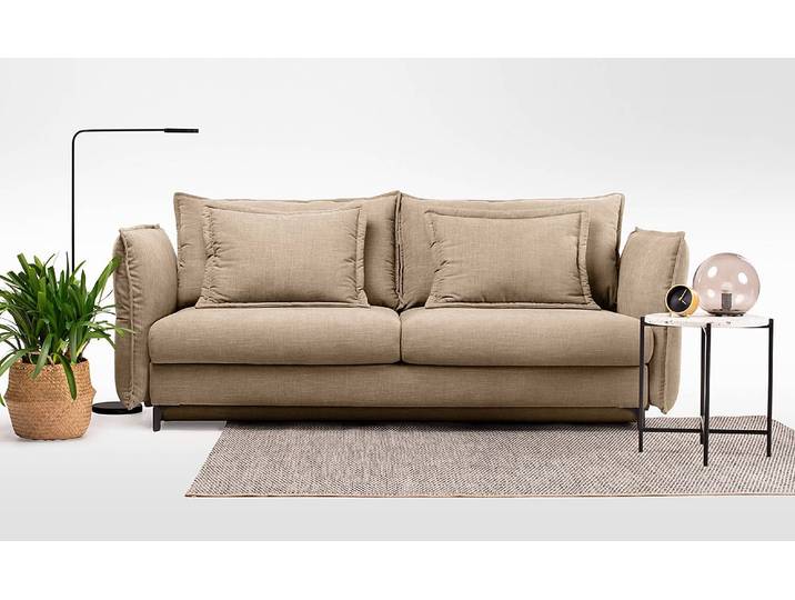 Schlafsofa Carrboro Braun/Hellbraun Webstoff Bogna 256 x 101 x 115cm Modern