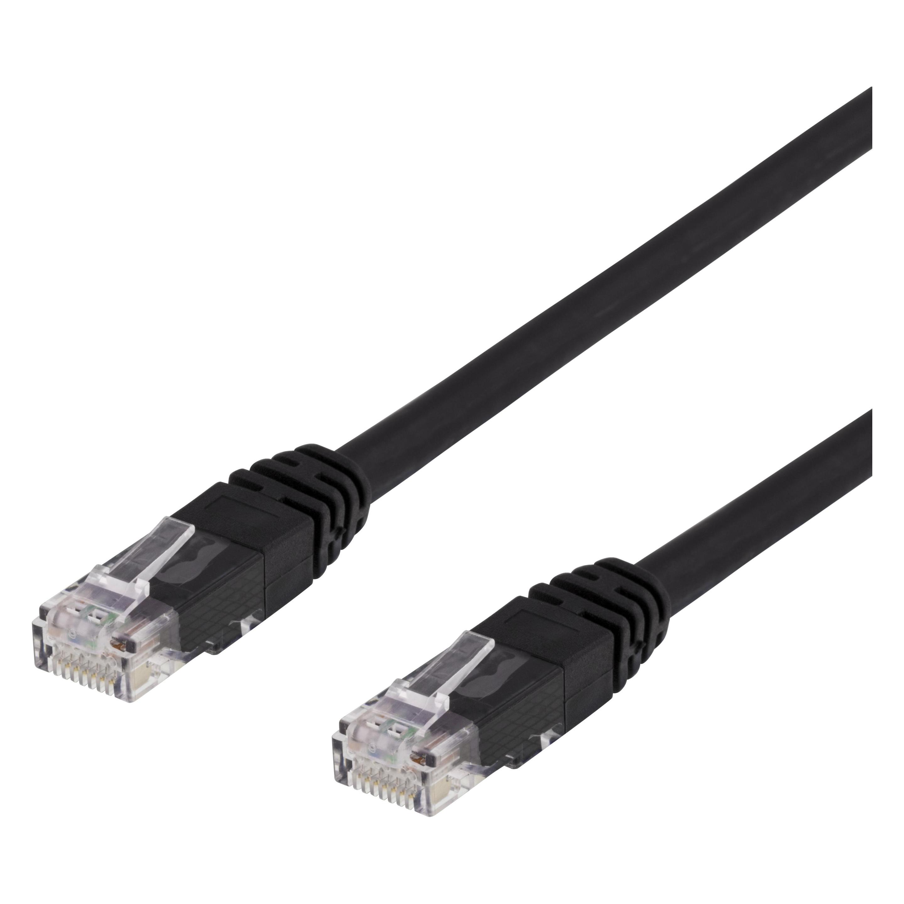 Deltaco patchkabel - 1.5 m - sort (U/UTP, CAT6, 1.50 m) (TP-611S)